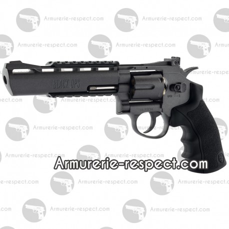 Revolver Black Ops 6" noir à billes d'acier 4.5 mm full métal