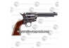 Pistolet Colt simple action Army 45 bleu full Pistolet Colt simple action Army 45 leu Full