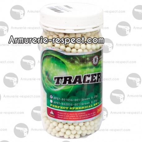 2400 billes airsoft fluo 0.20g pour tracer G&G - Armurerie Respect