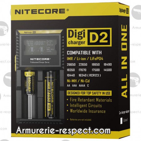Chargeur intelligent pour 2 batteries Nitecore Digicharger 2
