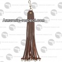 Lacet porte oiseaux 12 brins en cuir plat avec mousqueton