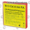 10 cartouches 8 mm au gaz pour pistolet d'alarme
