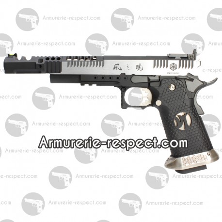 Réplique airsoft GBB HX2401 IPSC split silver 38