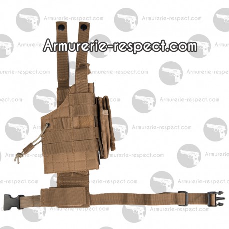 Holster de cuisse coyote ambidextre anti humidité