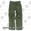 Pantalon US vert coupe large avec poches