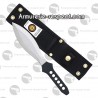 Couteau de lancer noir inox manche à trous avec étui lame 15 cm