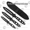 3 couteaux de lancer Herbertz en inox avec étui