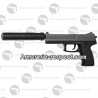 Réplique airsoft pistolet DL60 Socom avec silencieux coup par coup