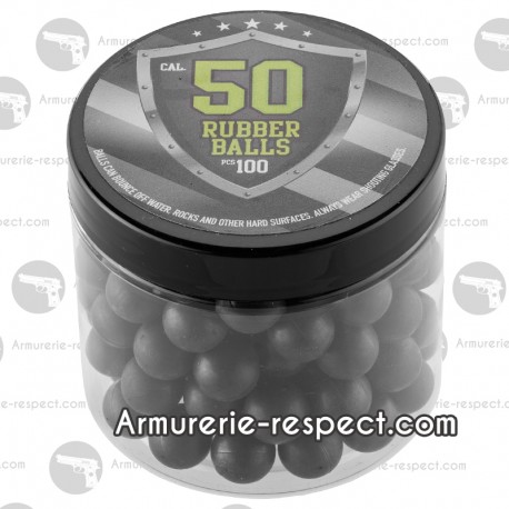 100 billes caoutchouc calibre 50 pour Walther T4E