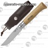 Couteau Opinel tradition inox n°8 avec étui en cuir