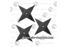 Lot de 3 étoiles de jet Medium Sure Strike de Cold Steel