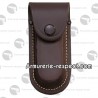 Etui en cuir marron pour couteau pliant 11.5 cm