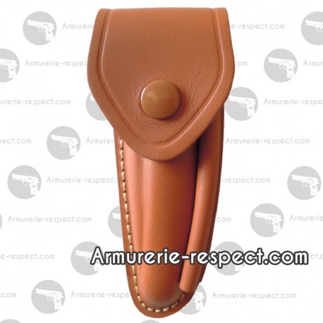 Etui cuir moulé doublé brun 14.5 cm pour Laguiole