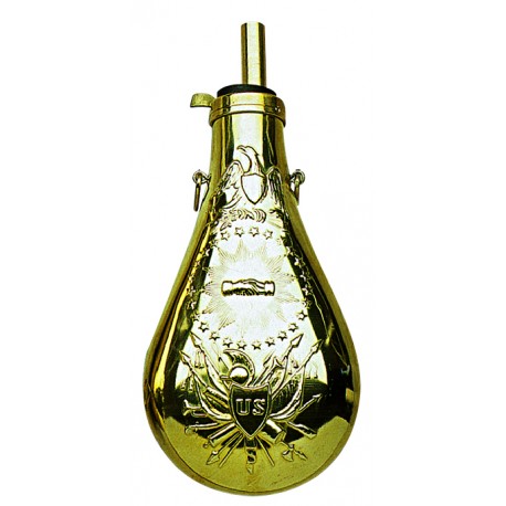 Poire à Poudre Zouave en Laiton Cal 58