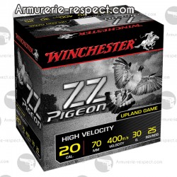 25 cartouches Winchester ZZ Pigeon calibre 20/70