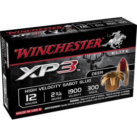 Cartouche Winchester Slug Suprême Elite XP3 - Cal 12/70