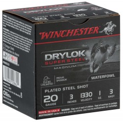 Cartouches Winchester Drylock Acier Nickelé - Cal 20/76