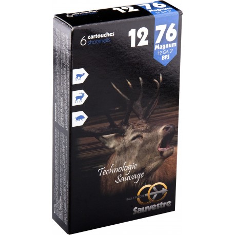 Cartouche Sauvestre Gros Gibier Magnum - Cal 12/76