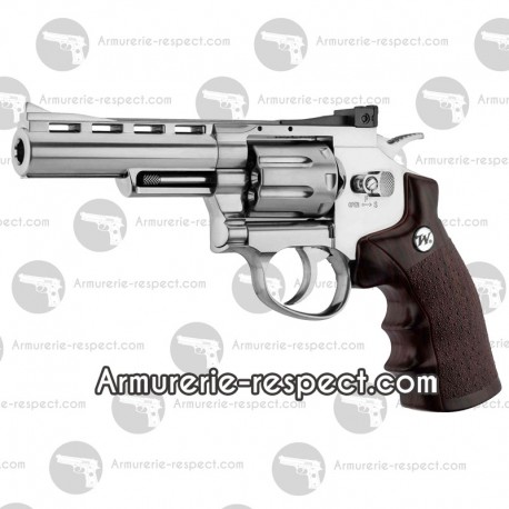 Revolver à plombs Winchester 4'' chromé crosse bois 4.5 mm