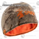 Bonnet polaire réversible camouflage et orange