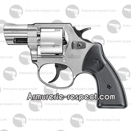 Revolver Röhm RG59 chromé crosse noire 9 mm à blanc