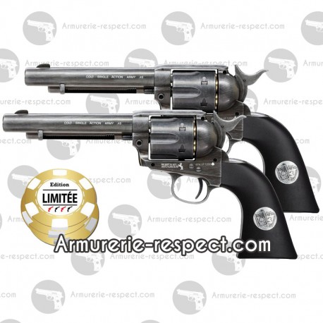 Edition limitée Coffret 2 revolvers Colt SAA double As à billes d'acier 4.5 mm