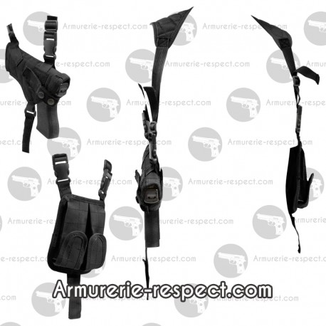 Holster d'épaule noir pour revolver ou pistolet