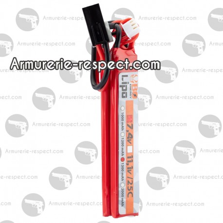 Batterie Lipo 2 sticks 2S 7.4V 1300mAh 25C